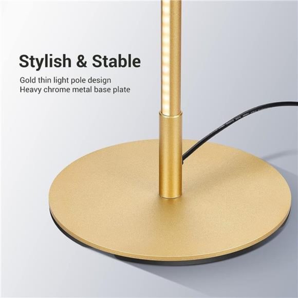 LED Corner Floor Lamp, 57.5" Minimalist Dimmable Slim Lighting, Standing Tall - Picture 6 of 6